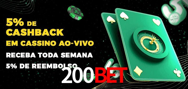 Promoções do cassino ao Vivo 200bet